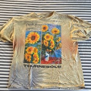 Claude Monet Sunflowers Graphic Tee in Yellow
